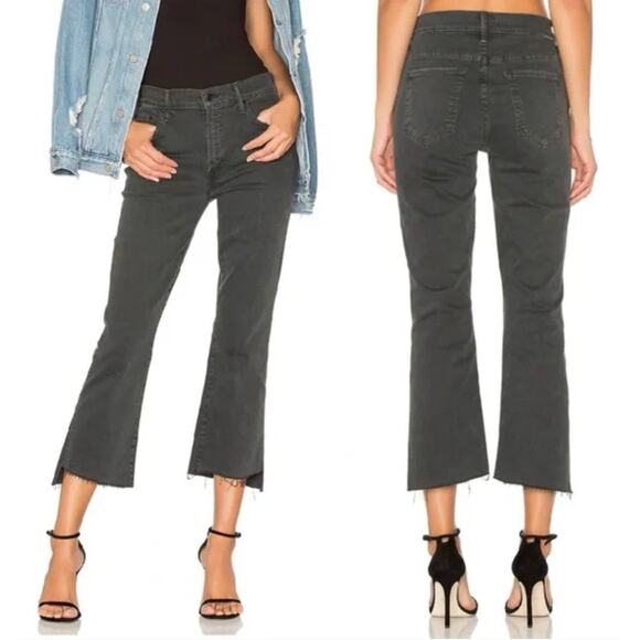 Mother The Insider Crop Step Fray Jeans Black So Far Gone 26 - Picture 15 of 15